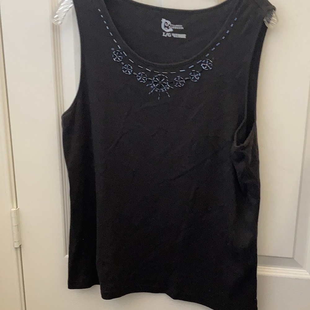 FINAL MARKDOWN Classic elements embellished tank top large